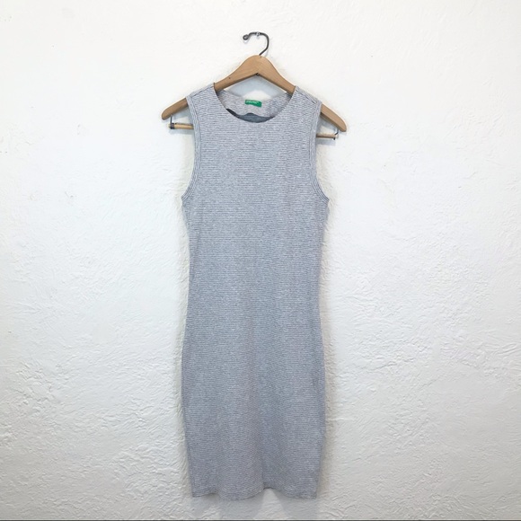 Vintage 90s Y2K United Colors of Benetton medium Tank Dress Gray